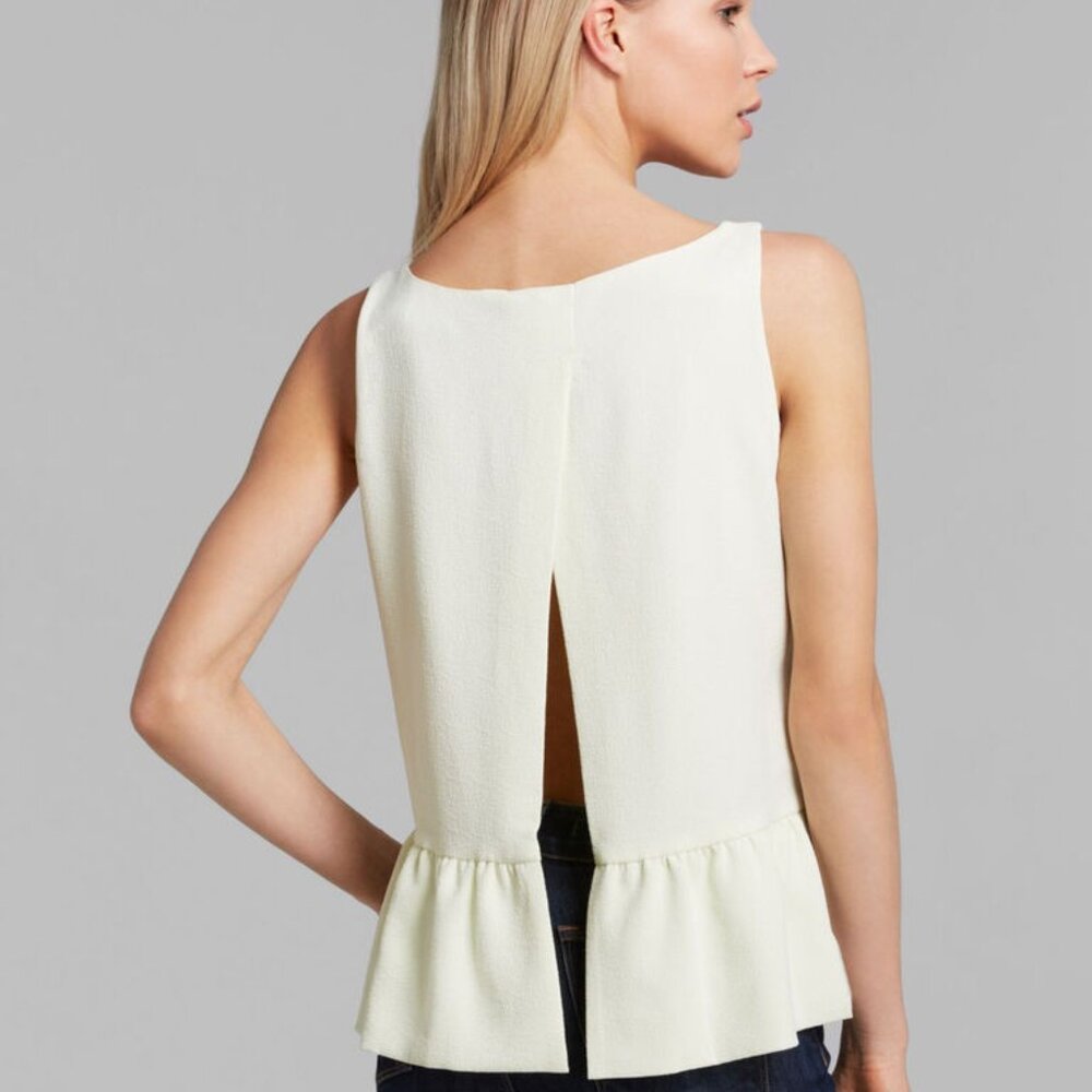 French Connection Yellow Tennis Crepe Swing Back Sleeveless Top